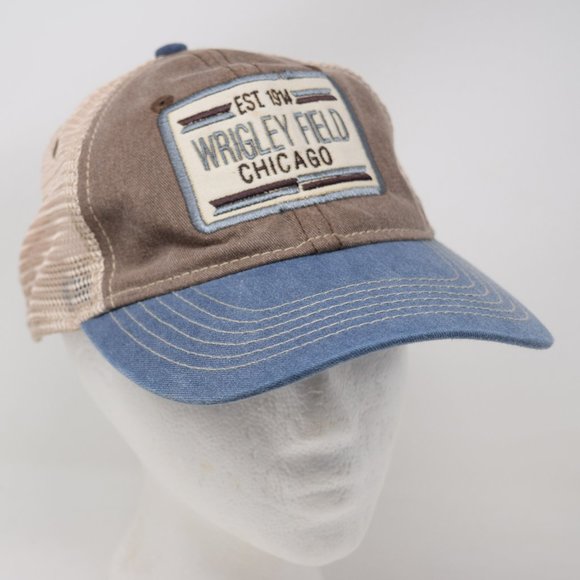 Wrigley Field Chicago Other - Wrigley Field Chicago Unisex Men Women Snapback Mesh Panel Blue Brown Patch 1914